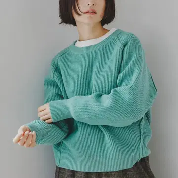 택 포함 새상품 studio CLIP 7게이지 꽈배기 짜임 코쿤 풀오버