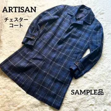 ARTISAN 체스터 코트 블루 체크 무늬 SAMPLE 제품