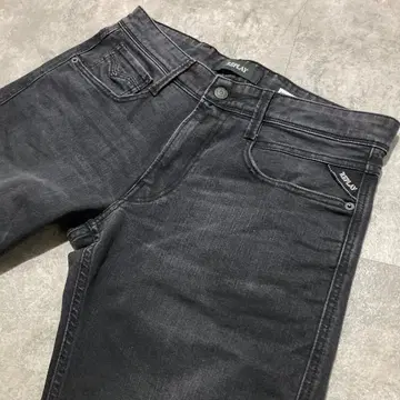 [ REPLAY ] 리플레이 ANBASS 앙바스 테이퍼드 블랙 데님