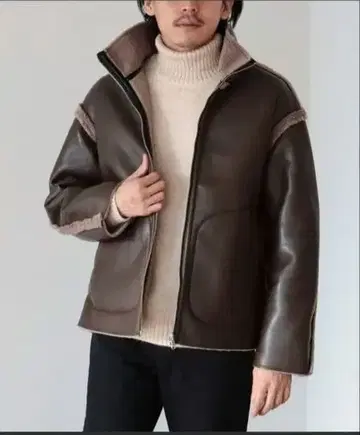 BEAMS M 리버서블 가죽풍 자켓