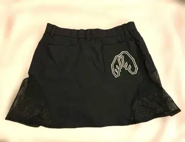 메쉬 사이드 패널 블랙 스커트