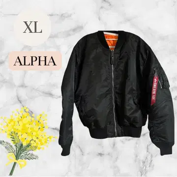 [ 새상품급 ] ALPHA 알파 MA-1 블랙 XL 플라이트 밀리터리