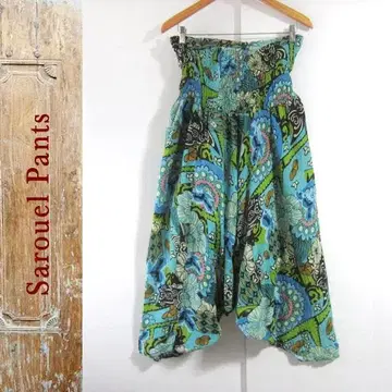 새상품급 아름다운 에스닉 프린트 사루엘 팬츠