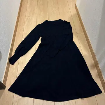 네이비 긴팔 니트 원피스