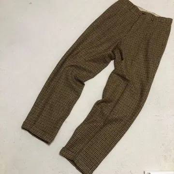 칼 헬무트 울 팬츠 하운드투스 체크 브라운 핑크하우스 M