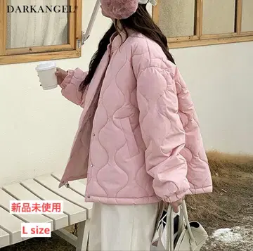 [미사용 새상품] DARKANGEL 핑크 퀼팅 자켓