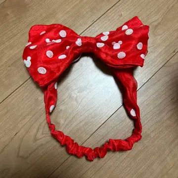 미키 도트 리본 헤어밴드