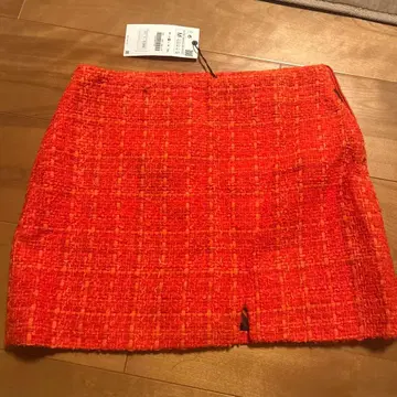 ZARA 오렌지 트위드 타이트 스커트 M