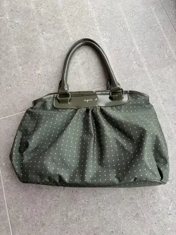 아네스베 도트 무늬 올리브 그린 백