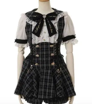 LIZLISA 메시지 리본 트위드 셋업