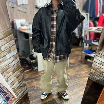 블랙 가죽 아우터 XXL 오버 사이즈 가죽 자켓 스트릿