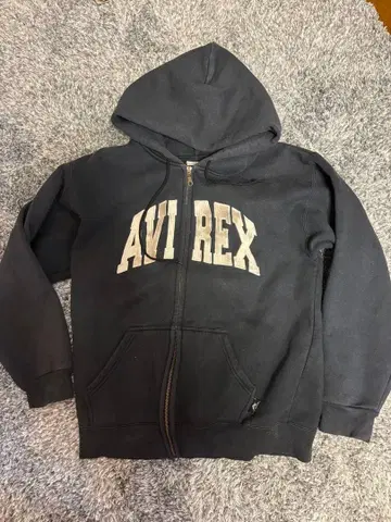 AVIREX 블랙 후드티 L 사이즈
