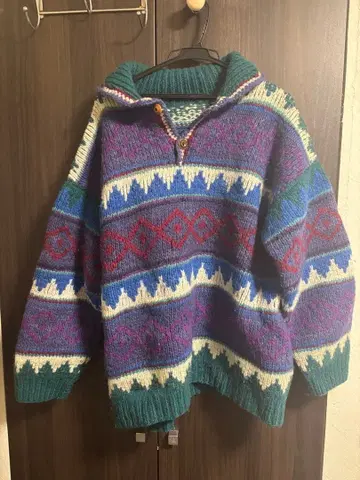 [ 구제 의류 ] 컬러풀 기하학 패턴 니트 스웨터