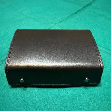 Modiko 남성용 2단 접이식 도치기 가죽 천연 가죽 미니 블랙 지갑