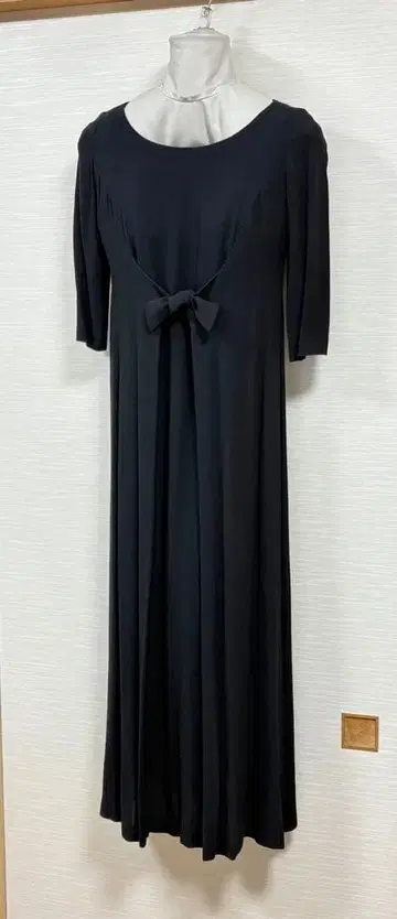 시빌라 롱 원피스 블랙 7부 소매 M 사이즈 40