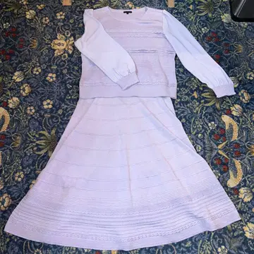 TO BE CHIC 연보라 니트 셋업 빅 사이즈 44