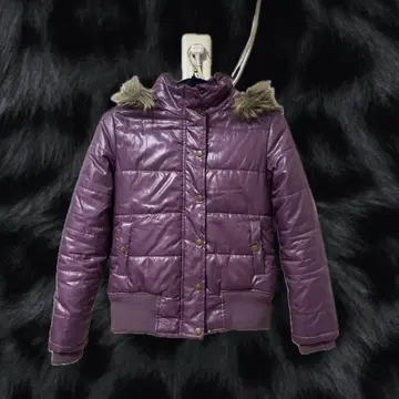 퍼플 퍼 다운 자켓 퍼 포함