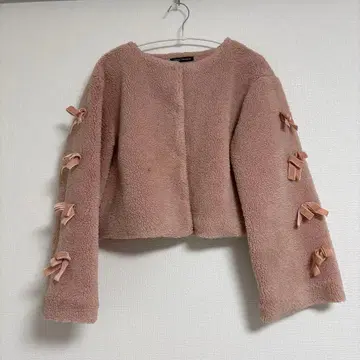 Honey Cinnamon 보아 자켓 핑크