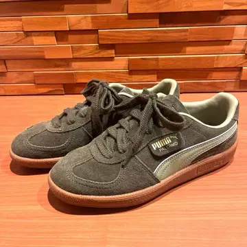 PUMA Palermo 스웨이드 스니커즈 24.5cm 카키