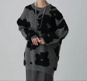 렙심 6게이지 루프 자카드 꽃무늬 튜닉