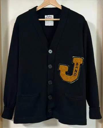 50s 60s 빈티지 레터드 가디건 블랙 size40