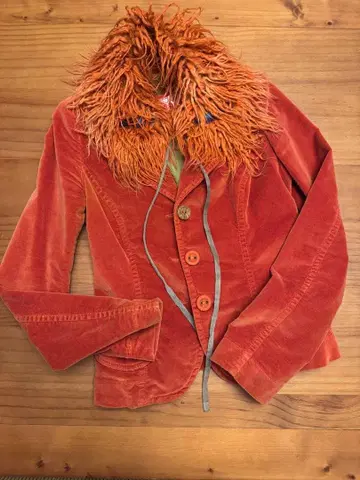 MISS SIXTY 오렌지 코듀로이 자켓 숏 기장