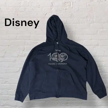 Disney 100주년 미키 미니 풀 집업 후드티 2XL 블랙