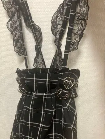 W 하트 버클 치마바지 BLK/화이트 size-F 양산형 지뢰계