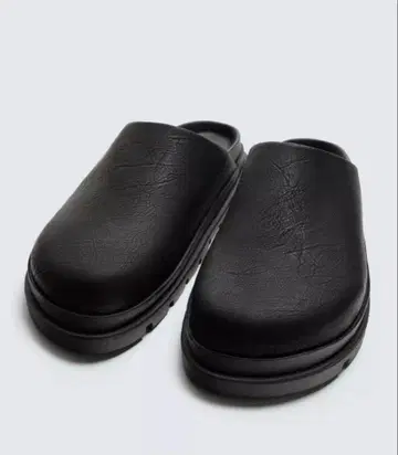 새상품 ZARA 블랙 클로그 샌들 26.5