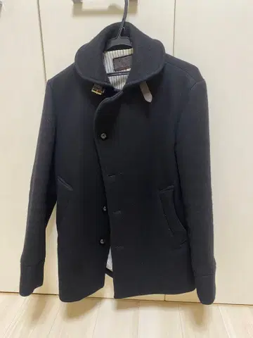 EDIFICE 블랙 울 피코트