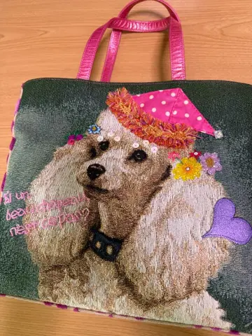 Thinkbee! 푸들 자수 하트 무늬 핸드백