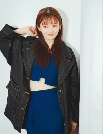 PINUE 리브 니트 셋업 블루