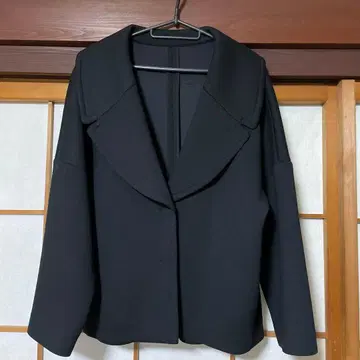 블랙 오픈 프론트 자켓