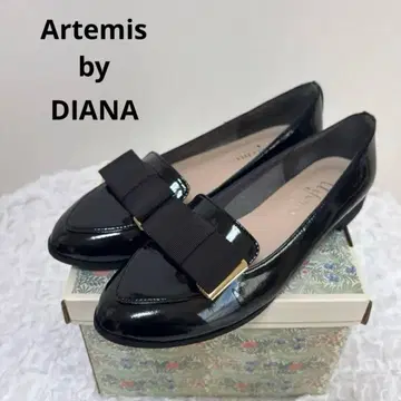 [새상품급] 다이애나 아르테미스 그로그랭 리본 로퍼 블랙 DIANA