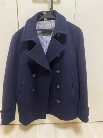 울 혼방 네이비 피코트