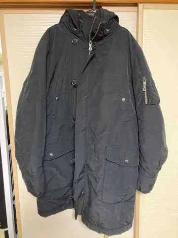 [ 다케오 키쿠치 ] 다크 그레이 모즈 코트 탈부착 후드 부착