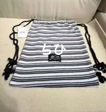 ason 스트라이프 백팩 드로우 스트링 백