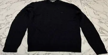 LACOSTE 블랙 케이블 니트 스웨터 L