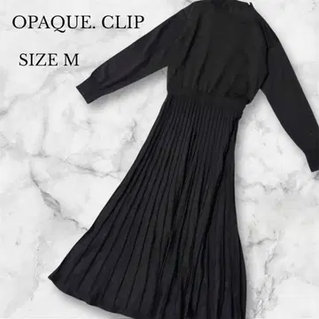 오파크 클립 플리츠 원피스 블랙 엘레강트 A라인 고급