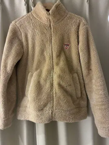 GUESS 베이지 플리스 보아 자켓