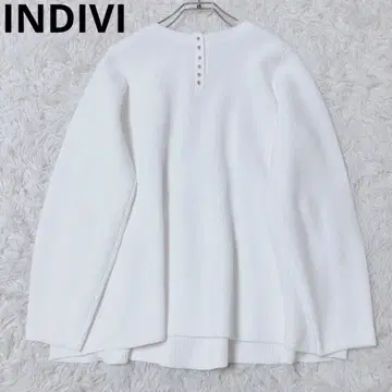 인디비 긴팔 니트 풀오버 리브 심플 페미닌 캐주얼