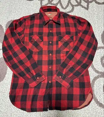 디럭스웨어 플란넬 셔츠 빨간색 체크