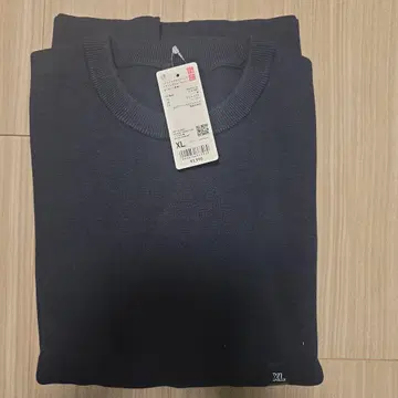 UNIQLO 밀라노 리브 크루넥 스웨터 네이비 XL