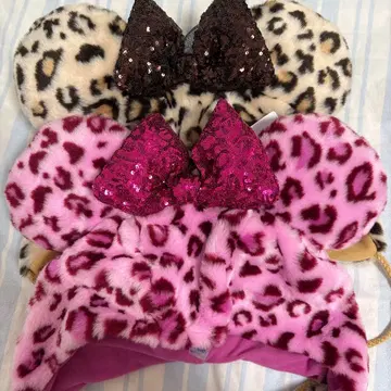 디즈니 팬캡 레오파드 무늬 2개 세트