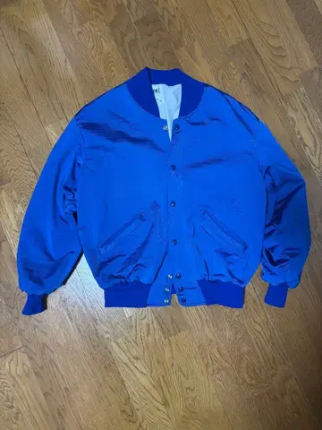 80s DeLONG 파랑 바시티 자켓