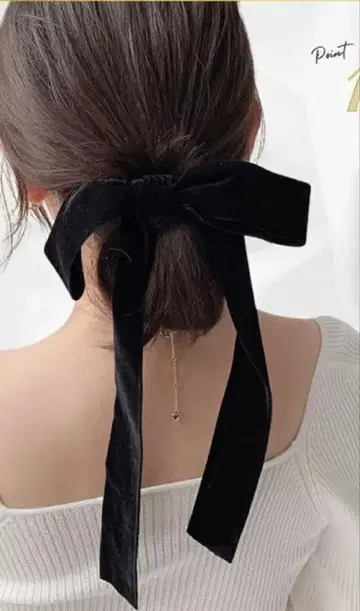 블랙 벨로아 리본 클립 타입