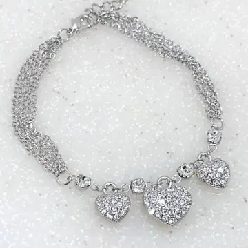팔찌 하트형 크리스탈 참 지르코니아