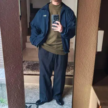 80s 90s 라코스테 나일론 자켓 네이비 짧은 기장