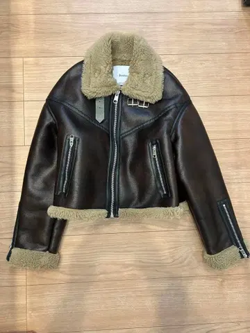 가죽 숏 자켓 다크 브라운