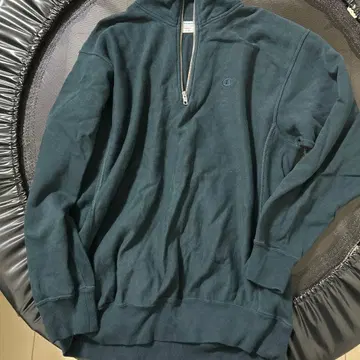 Champion 하프 지퍼 맨투맨 S 다크 그린